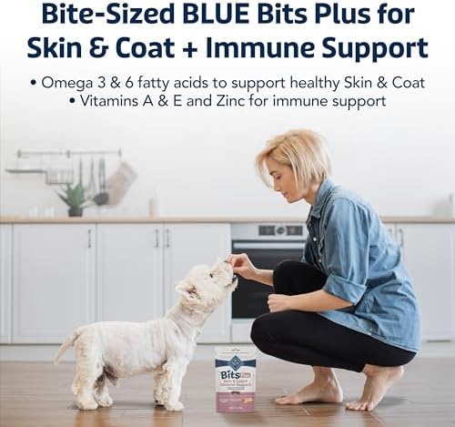 Blue Buffalo Blue Bits Plus Skin & Coat and Immune Support Dog Treats, Salmon, 9.5-oz. Bag (Pack of 2)