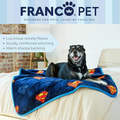 Superman DC Comics Waterproof Dog Bed Cover, Large 40x50 Pet Blanket for Furniture Bed Couch Sofa, (Officially Licensed) by Franco