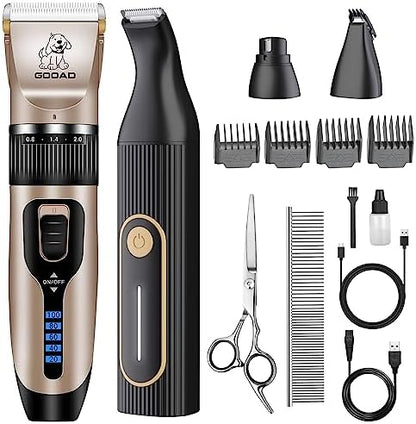 Dog Clippers Grooming Kit and Paw Trimmer for Heavy Thick Hair&Coats