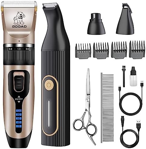 Dog Clippers Grooming Kit and Paw Trimmer for Heavy Thick Hair&Coats