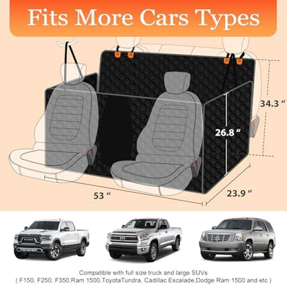Mancro Waterproof Dog Hammock for Truck, Compatible with F150/RAM, Orange