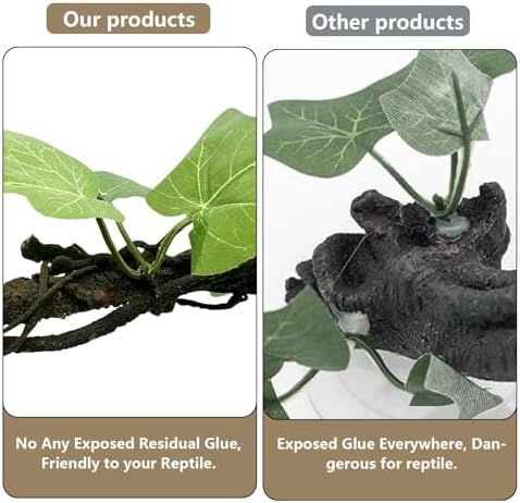 BNOSDM Reptile Climbing Branch Flexible Bend-A-Branch Jungle Vines Terrarium Plant Decoration with Suction Cup for Crested Gecko Chameleon Gecko Snake Tree Frog 2PCS