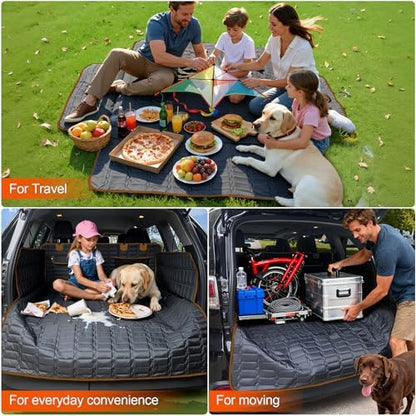 Reliadura SUV Cargo Liner for Dogs, Waterproof Trunk Cover with Bumper Flap