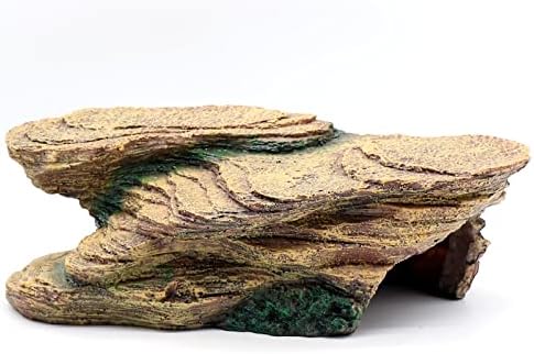 Turtle Basking Platform Shale Scape Step Ledge, Reptile Cave Hideout Turtle Tank Accessories Decorations, Great for Reptiles, Amphibians, Leopard Gecko, Bearded Dragons, Lizard, Frogs