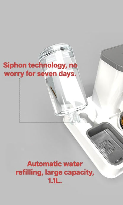 Automatic Cat and Dog Feeder and Water Dispenser Green Eco-Friendly Gravity Feeder and Water Set with Pet Bowl for Small to Medium Dogs Puppies and Kittens