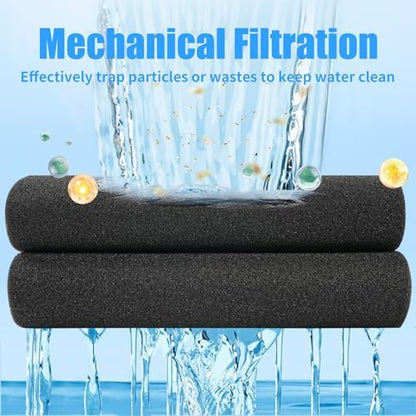 AQUANEAT 2 Pack Aquarium Bio Sponge Filter Media Pad Cut-to-Size Open Cell Foam Sheet for Fish Tank Sump (20" x 20" x 0.5"H)