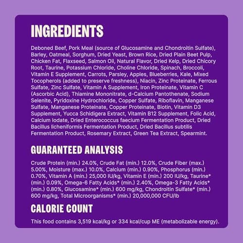 Wellness Complete Health Adult Dry Dog Food, Wholesome Grain Kibble, Natural, Beef and Barley Recipe, 5 lb Bag