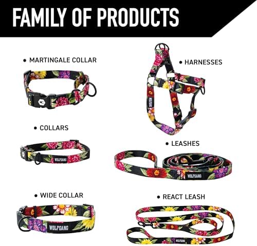 Wolfgang Heavy Duty Dog Leash, Pull-Tested to Over 800 lbs for Walking & Training, DarkFloral Print, Large