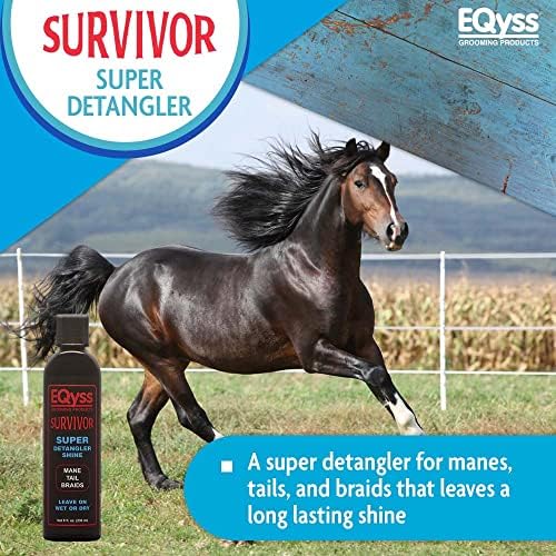 Eqyss Survivor Equine Horse Detangler - Smoothes Out Tangles, Mats, Knots - Enhances Shine, Softens Coat, Mane, Tail - for All Horses, USA-Made