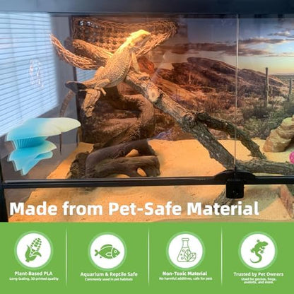 Westant Mushroom Decor for Reptile Tank, Pet-Safe (Ember, Trio Cap)