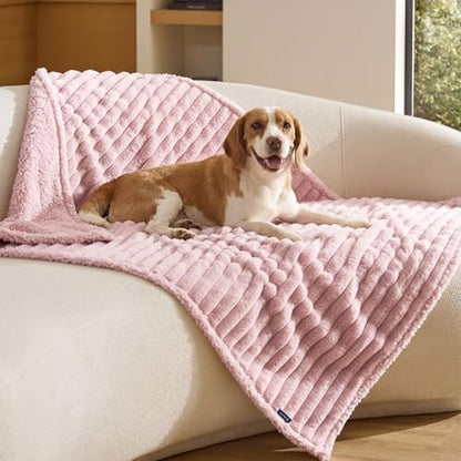 Bedsure ComfyFleece™ Waterproof Dog Blankets for Large Dogs,40x50