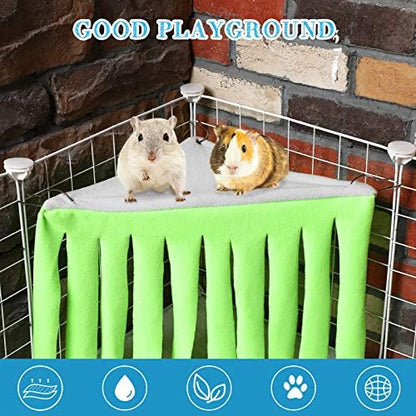 Shappy 2 Pcs Guinea Pig Hideout Hideaway Cage Hammock, Blue Green