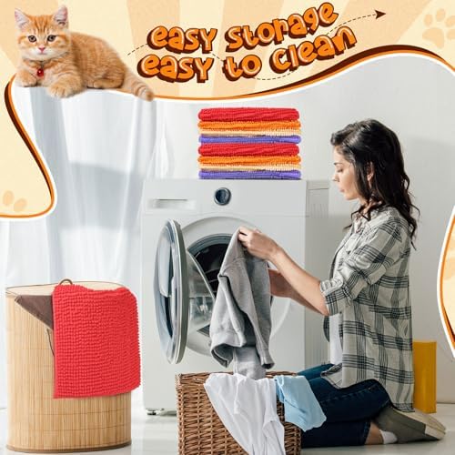 Barydat 8 Pcs 24x16'' Guinea Pig Cage Liner, Beige, Brown, Red, Orange