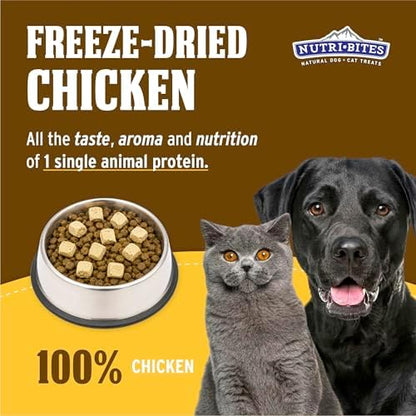 Nutri Bites Freeze Dried Chicken Dog & Cat Treats, Single Ingredient