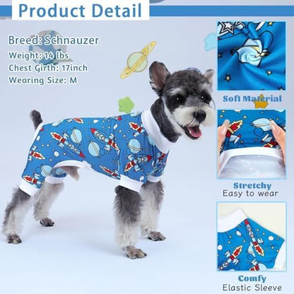 XPUDAC Dog Pajamas Clothes for Small Dogs Boy, Doggie Pjs Puppy Onesies Outfits Pet Clothes Christmas Pajamas, 4 Styles (Universe, XXXX-Large)