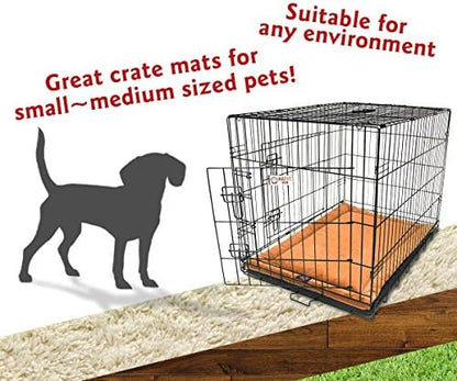 Majestic Pet Dog Crate Mat - Machine Washable Soft Plush Pet Bed Pad for Crates & Kennels | USA Crafted | 30"x21" Villa Orange