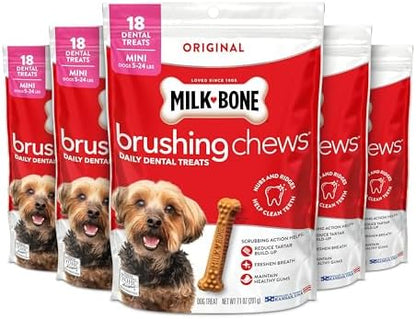 Milk-Bone Brushing Chews, Mini, Original Flavor, 90 Dental Treats