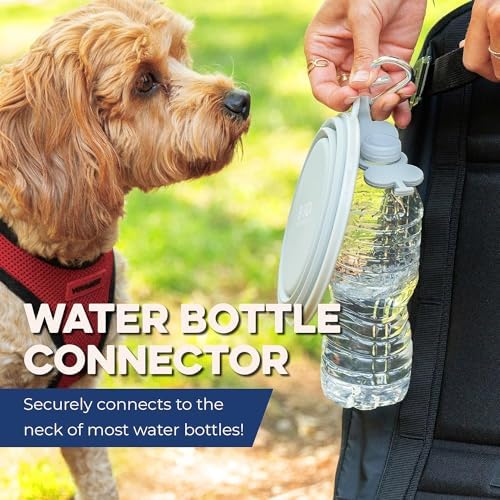 Bonza Collapsible Dog Bowls - 2 Pack, Small 12 oz, Dog Travel Accessories, Silicone Portable Dogs Bowl & Water Dish with Reinforced Rim & Carabiner for Hiking, Camping, and Car Trips, Navy Blue