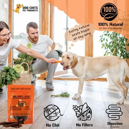 Dog Chits Turkey and Sweet Potato Soft Chew for Dogs - Dog and Puppy Chews | Made in USA | Organic Turkey | All-Natural Treats | Large & Small Breeds | Organic Sweet Potato | 4 oz.