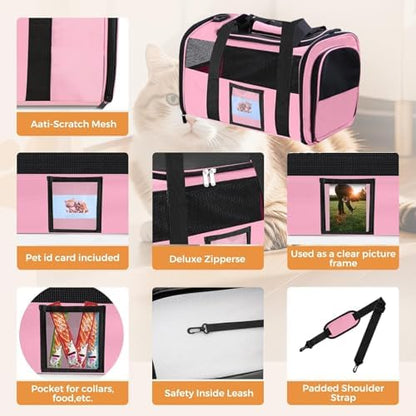 Large Soft Cat Carrier Up to 28 Lbs, Washable Pet Bag Medium to Big Pets