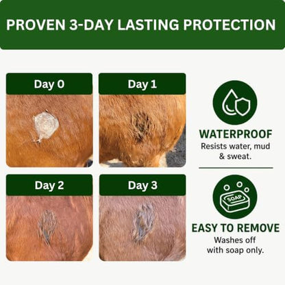 3 Day Defense Cream for Horses – 72 Hour Waterproof Skin Barrier for Itching, Scratching, Wounds, Rain Rot & Mud Fever