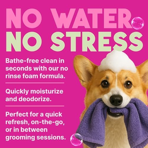 TropiClean No Rinse Waterless Dog Shampoo, Berry & Coconut Scent, 7.4oz