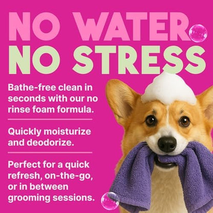TropiClean No Rinse Waterless Dog Shampoo, Berry & Coconut Scent, 7.4oz