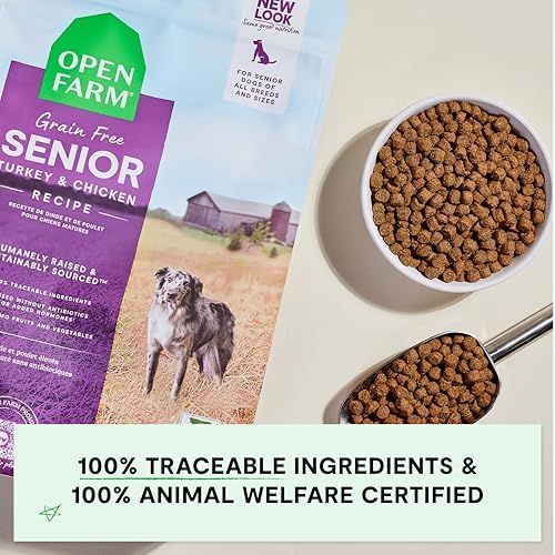 Open Farm Grain Free Dry Dog Food, Senior Dog Kibble, 4lb Bag