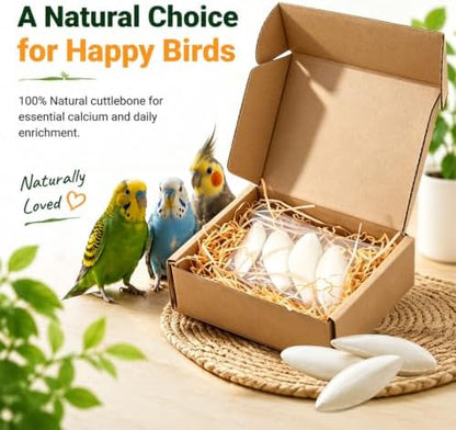 Amzey 12 Pack Cuttlebone for Birds, 4-6 Inch Natural Calcium Source for Parrots