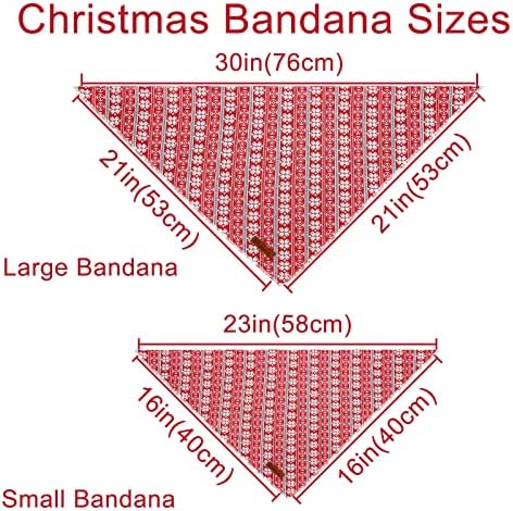 Christmas Dog Bandana - Snowman Triangle Bib Scarf for Girl Boy Dogs, Cotton Pet Kerchief, Cute Red Adjustable Winter Puppy Accessory for Small Medium Large Dogs