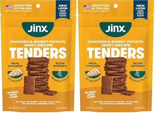 Jinx Tenders, Soft & Chewy Jerky Dog Treats, Chicken, 2 Pack, 5oz