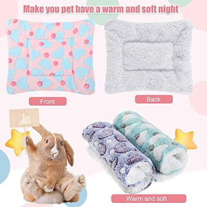 Jetec 3 Pcs Guinea Pig Beds, Fleece Small Animal Mats, Heart, Purple