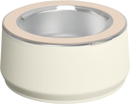 STANLEY Pet Bowl | 6-Cup (48 oz) Insulated Stainless Steel Dog & Cat Bowl | Splash-Resistant Lid | Dishwasher Safe | BPA-Free | Cream