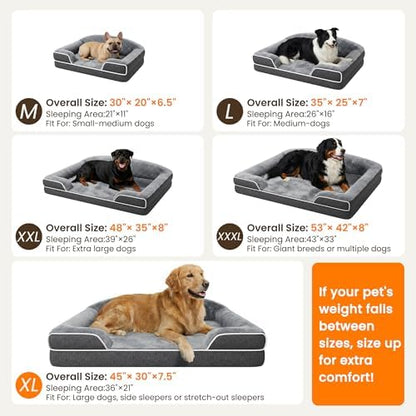 Orthopedic Dog Bed for Extra Large Dogs, 45"x30" XL Dog Couch Bed