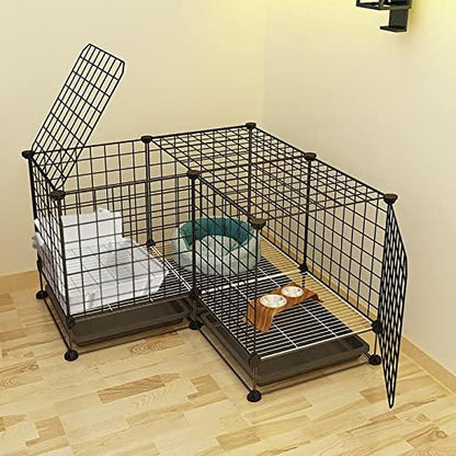 11Pcs Rabbit Litter Box Toilet,Bunny Corner Litter Bedding Plastic Square Grate Guinea Pig Bunny Ferret Hamster Hedgehog, Potty Trainer Bedding Box for Guinea Pig Ferret Hamster Hedgehog (White)