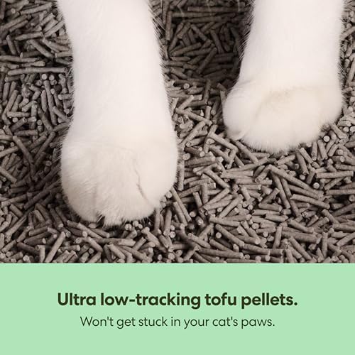 Tuft & Paw Really Great Cat Litter, Ultra Low Tracking Tofu Cat Litter, Clumping, Flushable, Odor Control, Dust-Free, Unscented - 9.25lbs x 2Bags (Charcoal)