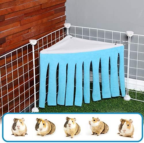 Shappy 2 Pcs Guinea Pig Hideout Hideaway Cage Hammock, Blue Green