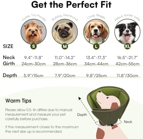Queenmore XL Dog Cone, Soft Cone for Dogs to Stop Licking After Surgery