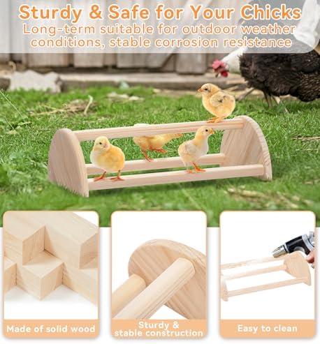 PETSFIT Baby Chick Roosting Bar, Anti-Rotation, Solid Wood, for Brooder