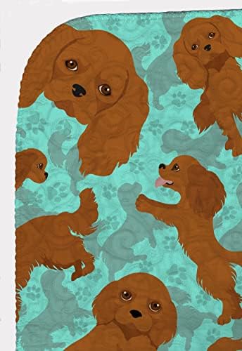 Caroline's Treasures MLM1065LQB Ruby Cavalier Spaniel Quilted Blanket 50x60 Artwork Pattern Quilted Throw Blanket for Bed, Couch, Sofa, Soft and Lightweight
