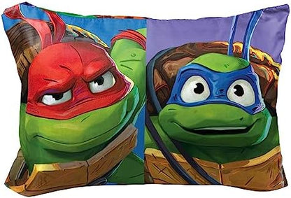 Nickelodeon Teenage Mutant Ninja Turtles Kids Reversible Pillowcase, 20 x 30 Inch, Super Soft Microfiber, Machine Washable, TMNT Kids Bedding - Jay Franco (Officially Licensed Nickelodeon Product)