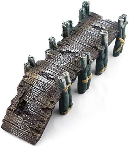 AQUA KT Aquarium Landscape Single-Plank Arch Bridge Drawbridge Rock Decor