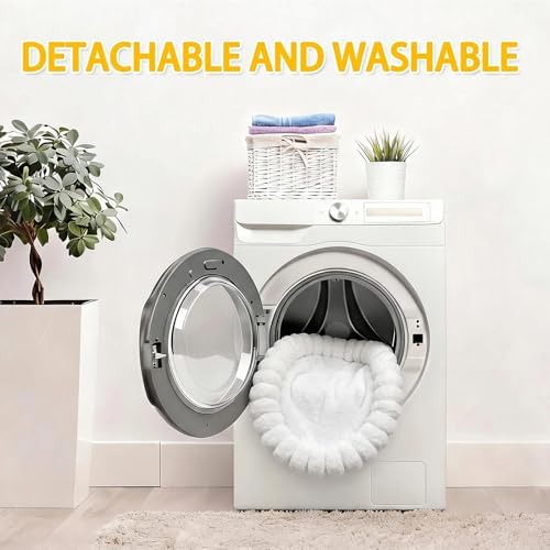 20"x16" Rotatable Foldable Cat Desk Bed - 2 Detachable Washable Mats for Desk Cat Bed, Double Screw Reinforced Support, 50LBS Bearing Capacity | Cat Desk Hammock for Home Office & Gaming Desks (White)