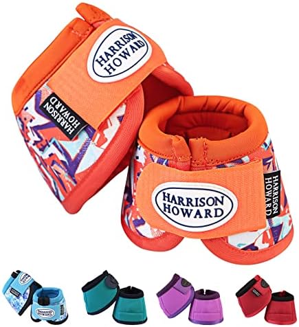 Harrison Howard Horse Bell Boots Overreach Bell Boots No-Turn Bell Boots for Horse-Durable Protective Hoof Boot