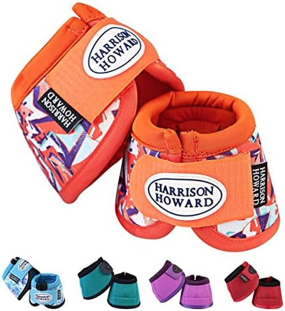 Harrison Howard Horse Bell Boots Overreach Bell Boots No-Turn Bell Boots for Horse-Durable Protective Hoof Boot