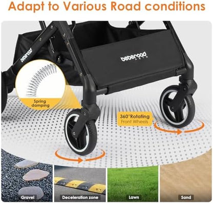 X2 Pet Stroller Dog Cat Stroller for Small Pets Detachable Carrier, Black