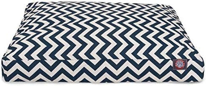 Majestic Pet Rectangular Dog Bed, Small, 27x20x4 in, Washable, Navy Blue