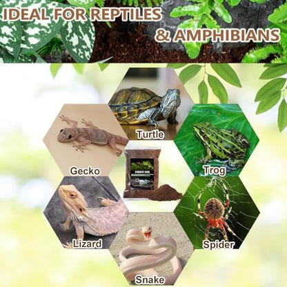 BNOSDM 2PCS Reptile Soil Substrate,Fluffy Small-Strand Reptile Substrate,Natural Terrarium Bioactive Soil Bedding for Snakes, Lizards, Tortoises Tarantulas,Lizards