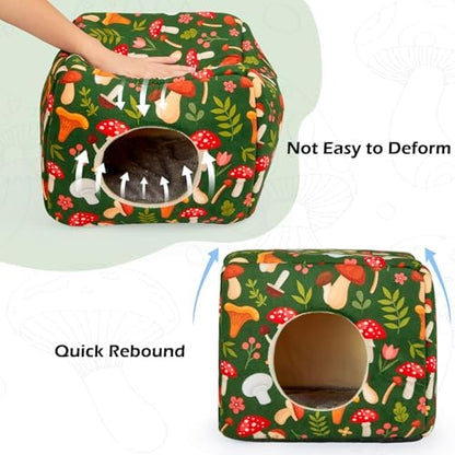 Bienbee Guinea Pig Hideout, Washable Plush House for Small Animals