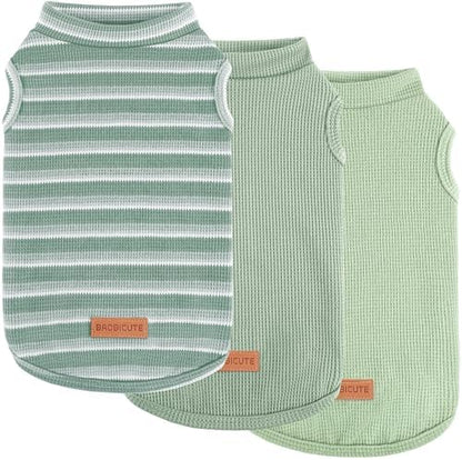 3Pack Dog Shirts Lightweight Waffle Dog Shirt for Small Dogs Sleeveless Dog Shirt for Small Medium Boy Girl Dogs Cozy & Breathable Pet Vest